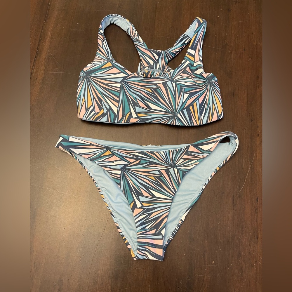 O'Neill Blue Multi Geometric Two-Piece Bikini